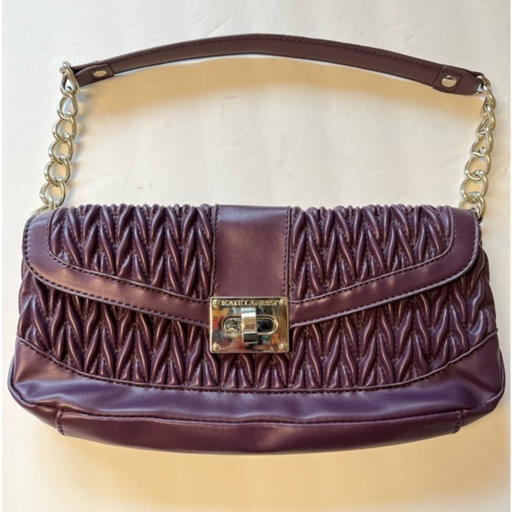Kate Landry purple / maroon handbag with chain strap.‎ In great shape!